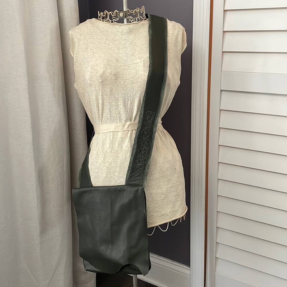 Anthropologie Dark Green Crossbody Bag